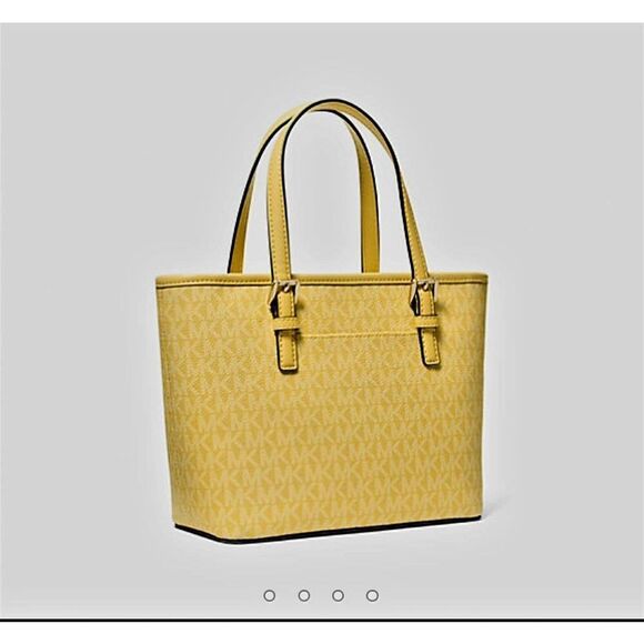 MICHAEL KORS OUTLET JET SET EXTRA SMALL LOGO ZIP TOP TOTE BAG - Picture 5 of 6